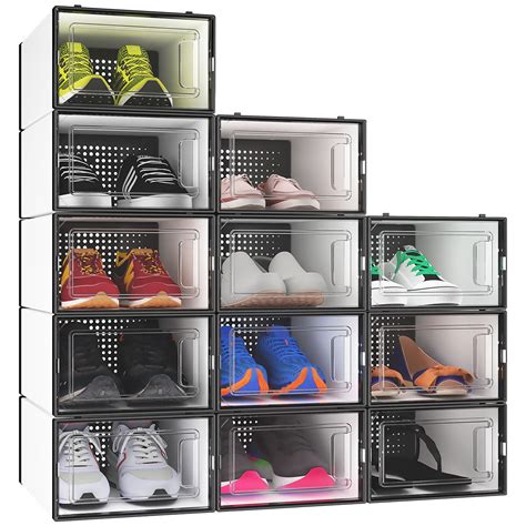 stackable shoe box organizer|stackable shoe organizers for closets.